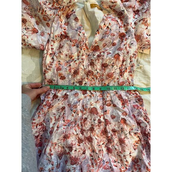 Lakeyo Anselma belted puff sleeve fit and flare mini Dress xs nwt - Picture 11 of 12